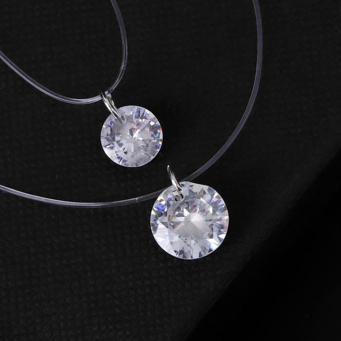 Кулон &laquo;На леске&raquo; двойной лёд, цвет белый, 40 см