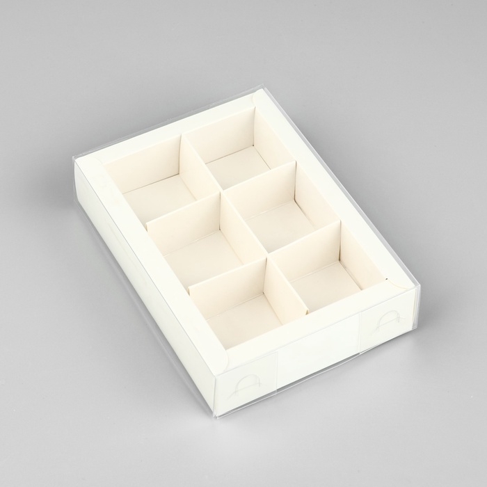 Коробка под 6 конфет с ячейками «Белая», 10 х 14.5 х 3 см Коробка под 6 конфет с ячейками «Белая», 10 х 14.5 х 3 см