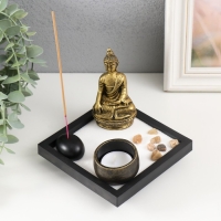 Сад камней Дзен "Будда" песок+камни+подсвечник+подставка 3х12,5х12,5 см Сад камней Дзен "Будда" песок+камни+подсвечник+подставка 3х12,5х12,5 см
