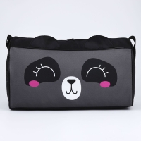 Сумка детская спортивная для девочки «Панда с ушками», 40х21х24 см, цвет чёрный Сумка детская спортивная для девочки «Панда с ушками», 40х21х24 см, цвет чёрный