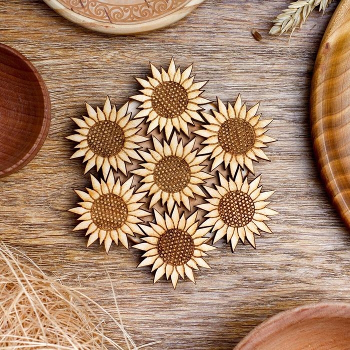 Подставка под горячее &laquo;Подсолнух&raquo;, D=11 см, можжевельник