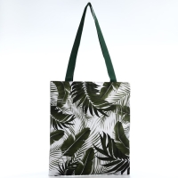Шопер «Тропики» 35х0.5х40 см, отдел без молнии, без подклада, зеленый Шопер «Тропики» 35х0.5х40 см, отдел без молнии, без подклада, зеленый