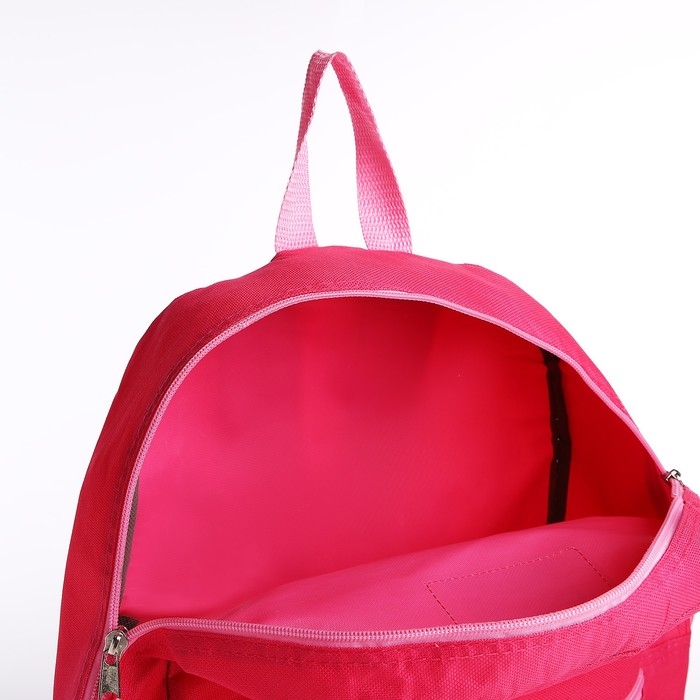 Рюкзак школьный на молнии, наружный карман, цвет фуксия Рюкзак школьный на молнии, наружный карман, цвет фуксия