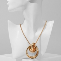 Кулон &laquo;Геометрия&raquo; круги, цвет золото, 50 см