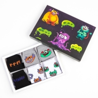 Подарочный набор носков адвент, 6 пар "Монстры" , 14-16 см Подарочный набор носков адвент, 6 пар "Монстры" , 14-16 см