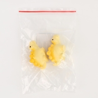 Миниатюра кукольная &laquo;Динозаврик&raquo;, набор 2 шт., размер 1 шт. &mdash; 3 &times; 5,5 &times; 2 см, цвет жёлтый