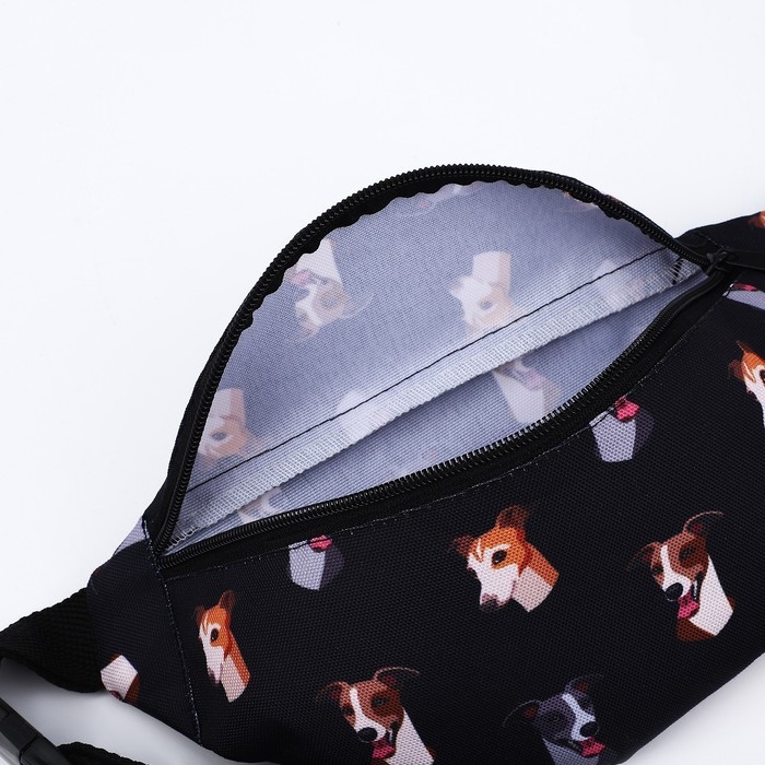 Сумка поясная Собаки, 32х8х15 см, отд на молнии, цвет чёрный Сумка поясная Собаки, 32х8х15 см, отд на молнии, цвет чёрный