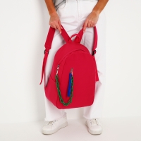 Рюкзак школьный текстильный с карманом,цвет розовый, 45х30х15 см