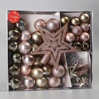 Ёлочные игрушки, пластик, набор 45 шт "Андромеда" нежность, МИКС Ёлочные игрушки, пластик, набор 45 шт "Андромеда" нежность, МИКС