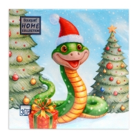 Новогодние салфетки бумажные Home Collection Сlassic &laquo;Добрая змея&raquo;, 3 слоя, 33х33 см, 20 шт