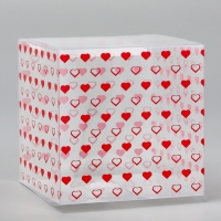 Складная коробка из PVC "Сердечки", 11 x 11 x 11 см 5шт