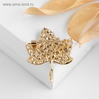 Брошь "Листик", цвет светло-коричневый в золоте Брошь "Листик", цвет светло-коричневый в золоте