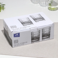 Набор низких стаканов &laquo;Квадро&raquo;, стеклянный, d=8.5 см, h=9.5 см, 320 мл, 6 шт