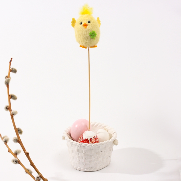 Пасхальный декор на палочке &laquo;Цыпленок&raquo;, 5,5 &times; 7,5 &times; 33 см