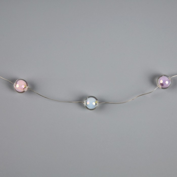 Светодиодные бусы Светодиодные бусы "Бусинки", 80 см, LED(1608)-16-4.6V, AG13x3 (в компл.), 3 режима, свечение тёплое белое