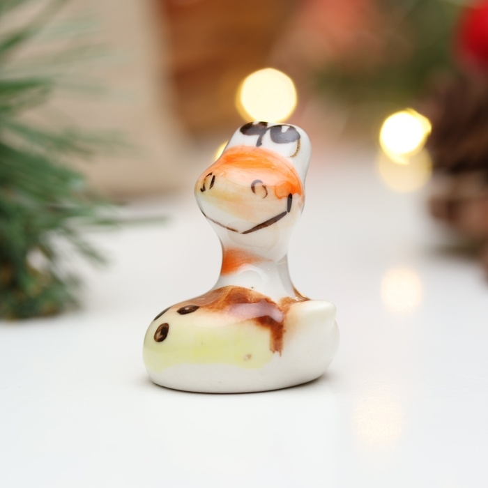 Новый год. Сувенир символ года "Змея Пупс", гжель, цвет