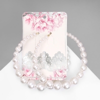 Серьги-кольца &laquo;Нежность жемчуга&raquo; кольца крупные, цвет белый в золоте, d=8 см