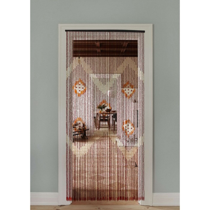 Занавеска декоративная деревянная, 90×195 см, 52 нити Занавеска декоративная деревянная, 90×195 см, 52 нити