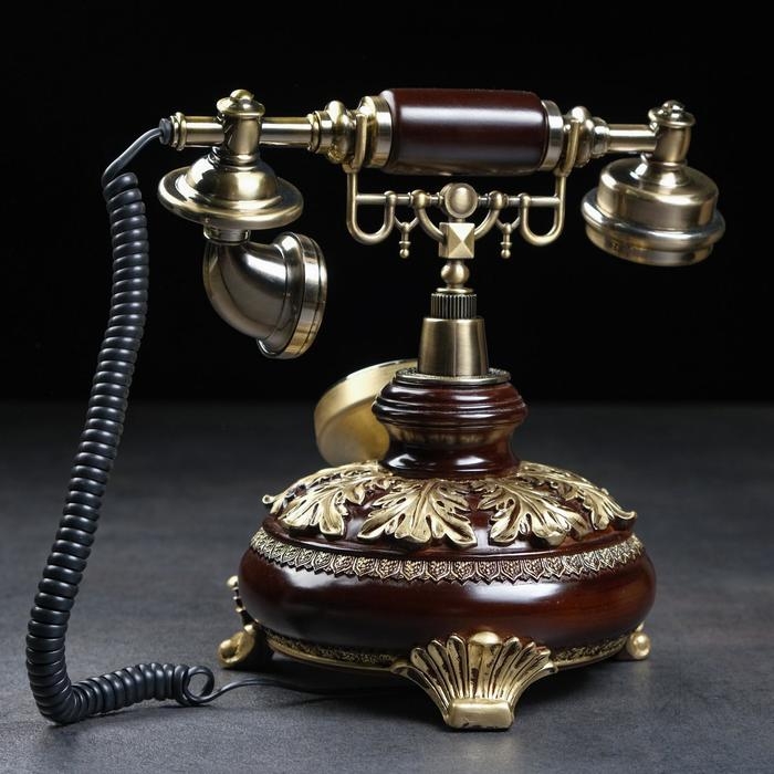 Ретро-телефон Ретро-телефон "Альсено", выложенный лаврами, 23 х 26 см