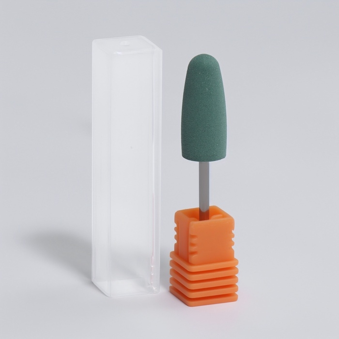 Фреза силиконовая для полировки, средняя, 10 &times; 24 мм, в пластиковом футляре, цвет зелёный