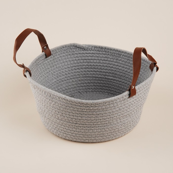 Корзина для хранения SL Home &laquo;Луиза&raquo;, плетёная ручной работы, 33&times;33&times;16 см, цвет серый