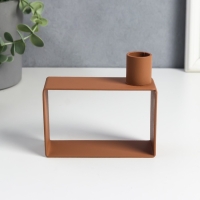 Подсвечник металл на 1 свечу "Строгие линии" свеча d=2 см розовый 10,2х4х11 см Подсвечник металл на 1 свечу "Строгие линии" свеча d=2 см розовый 10,2х4х11 см