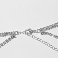 Чокер &laquo;Лёд&raquo;, цвет белый в серебре 2 ряда, 44,5 см