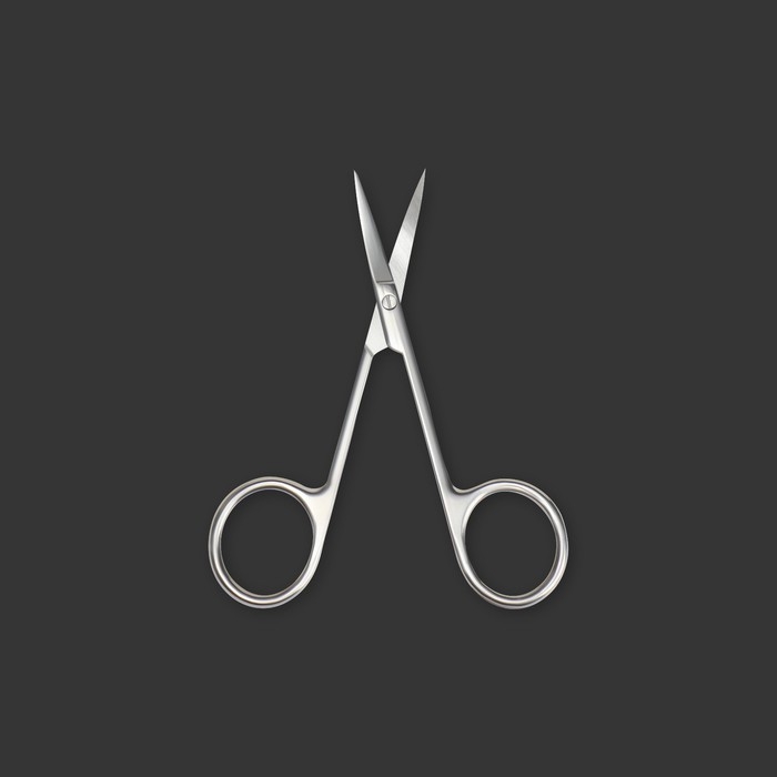 Ножницы маникюрные &laquo;Premium&raquo;, для кутикулы, загнутые, узкие, 10 см, на блистере, цвет серебристый