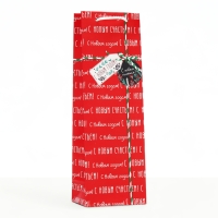 Новый год. Пакет подарочный "Надписи", красный, 12 х 36 х 8,5 см. Новый год. Пакет подарочный "Надписи", красный, 12 х 36 х 8,5 см.