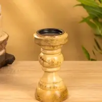 Подсвечник "Стич" 8х8х15,5 см, дерево шишам