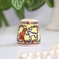 Сувенир напёрсток "Кошки", керамика Сувенир напёрсток "Кошки", керамика