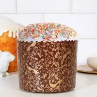 Форма бумажная для кекса, маффинов и кулича "РАЙСКИЙ САД" 124х100мм ( фасовка 1200 шт)