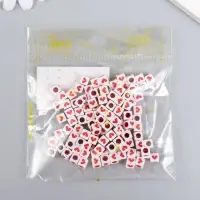 Набор бусин для рукоделия и плетения &laquo;Арт Узор. Красное сердечко в кубе&raquo;, 20 г, пластик, 0.5&times;0.5 см