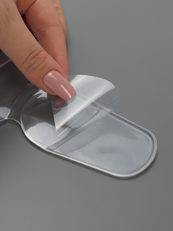 Пяткоудерживатели для обуви, с подпяточником, на клеевой основе, силиконовые, 14 &times; 8,5 см, пара, цвет прозрачный