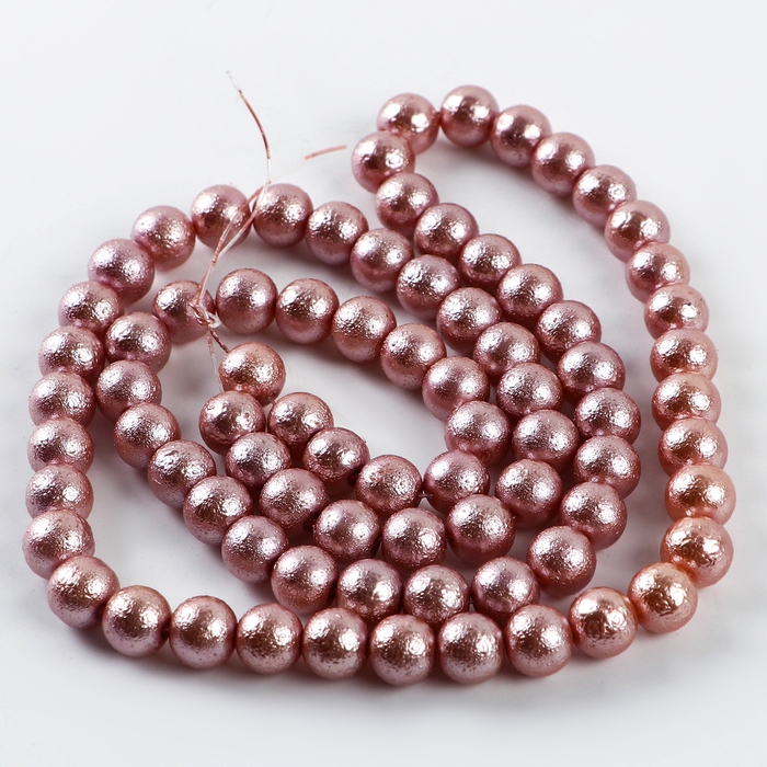 Бусины из стекла, набор 78 шт., размер 1 шт. &mdash; 10 мм, цвет розовый