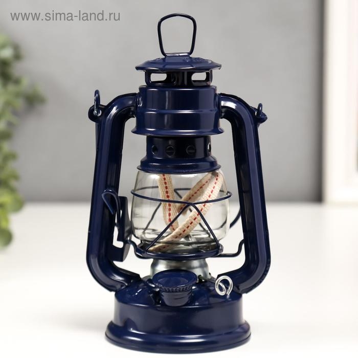 Керосиновая лампа декоративная синий 9,7х12,5х19 см RISALUX