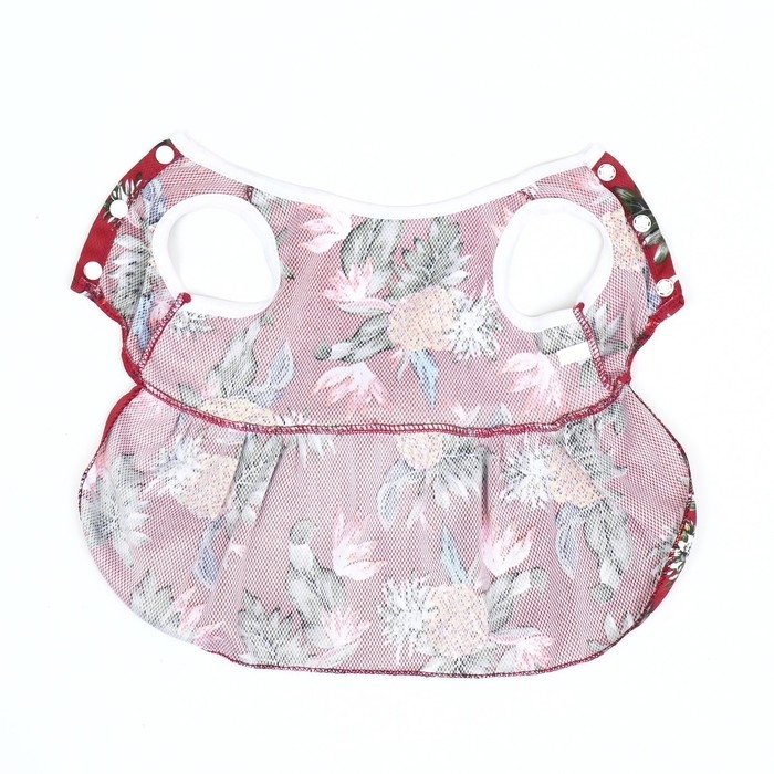 Платье для животных "Тропики&raquo;, XS (ДС 20, ОГ 30 см), красное