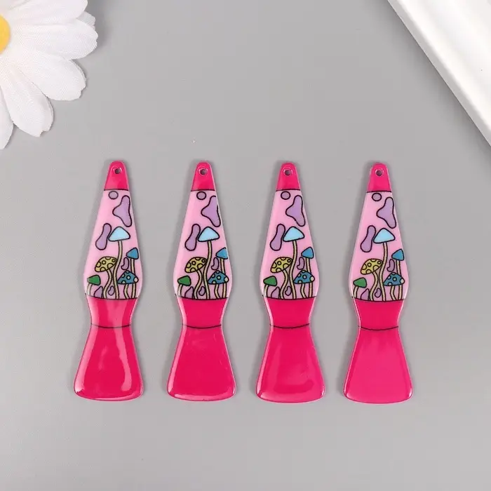 Декор для творчества акрил двусторонний "Лава-лампа с грибами" 6,1х1,7х0,2 см