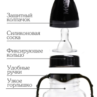 Бутылочка для кормления &laquo;Little lion&raquo;, классическое горло, с ручками, 250 мл., от 0 мес., Золотая коллекция