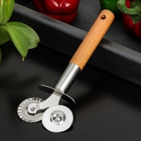 Нож для пиццы и теста Доляна «Валдай», двухсторонний, цвет бежевый Нож для пиццы и теста Доляна «Валдай», двухсторонний, цвет бежевый