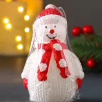 Свеча "Снеговик", красный