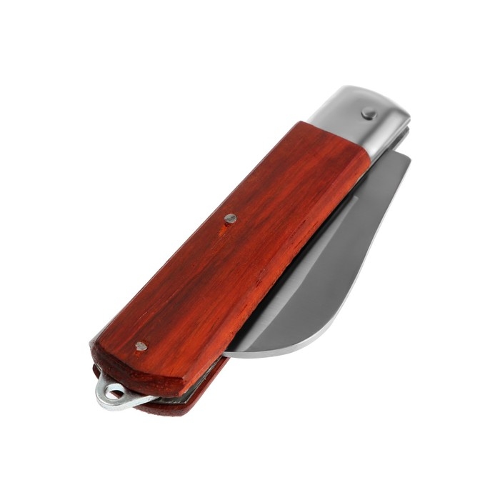 Нож универсальный складной ТУНДРА, деревянная рукоятка, изогнутое лезвие, нержавеющая сталь Нож универсальный складной ТУНДРА, деревянная рукоятка, изогнутое лезвие, нержавеющая сталь