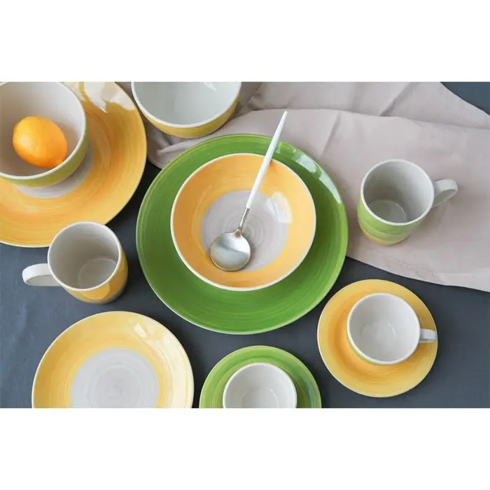 Кружка керамическая Доляна &laquo;Подсолнух&raquo;, 360 мл, цвет зелёный