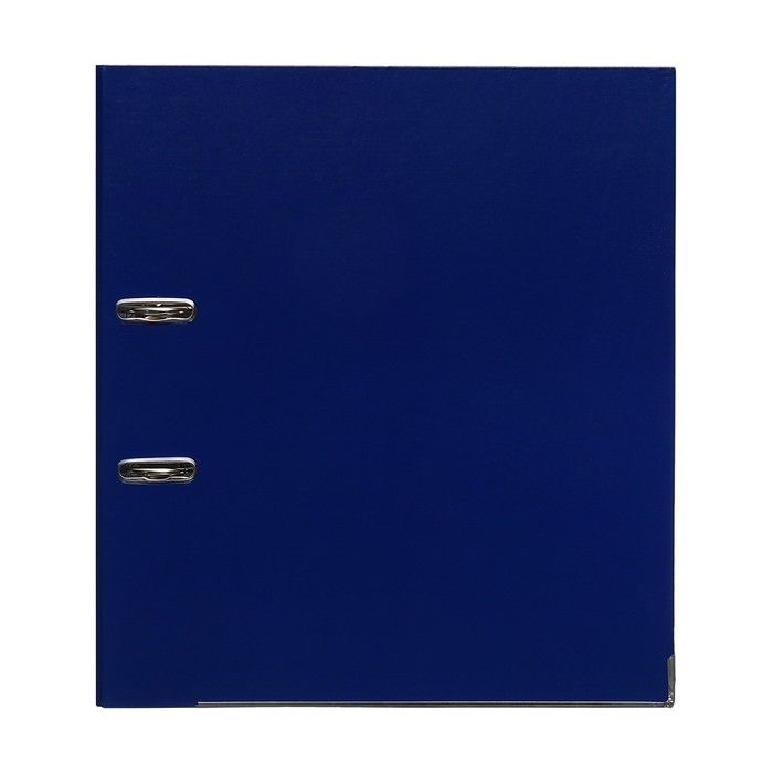 Папка-регистратор 75мм, А4, Calligrata "Mega", бумвинил, с карманом на корешке, нижний металлический кант, синяя