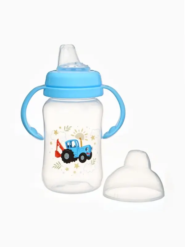 Поильник-непроливайка с носиком, 270 мл, Синий трактор