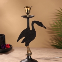 Подсвечник на 1 свечу "Дикая природа" латунь, черный с золотом 12х7,5х23,5 см Подсвечник на 1 свечу "Дикая природа" латунь, черный с золотом 12х7,5х23,5 см