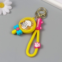 Брелок резина с ремешком "Леденец на палочке с бантом. Пёсик" 6,5х4,5х2 см
