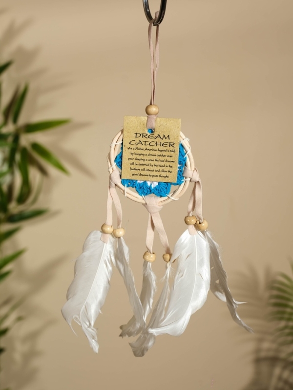 Ловец снов 7х30 см. бело-голубой