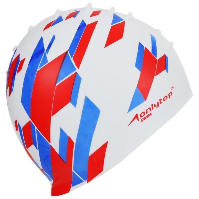 Шапочка для плавания взрослая ONLYTOP &laquo;Триколор&raquo;, силиконовая, обхват 54-60 см