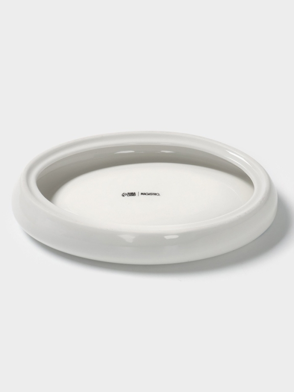 Блюдо овальное Blue Lagoon Magistro 21&times;14.4&times;3.5 см, белое, синий